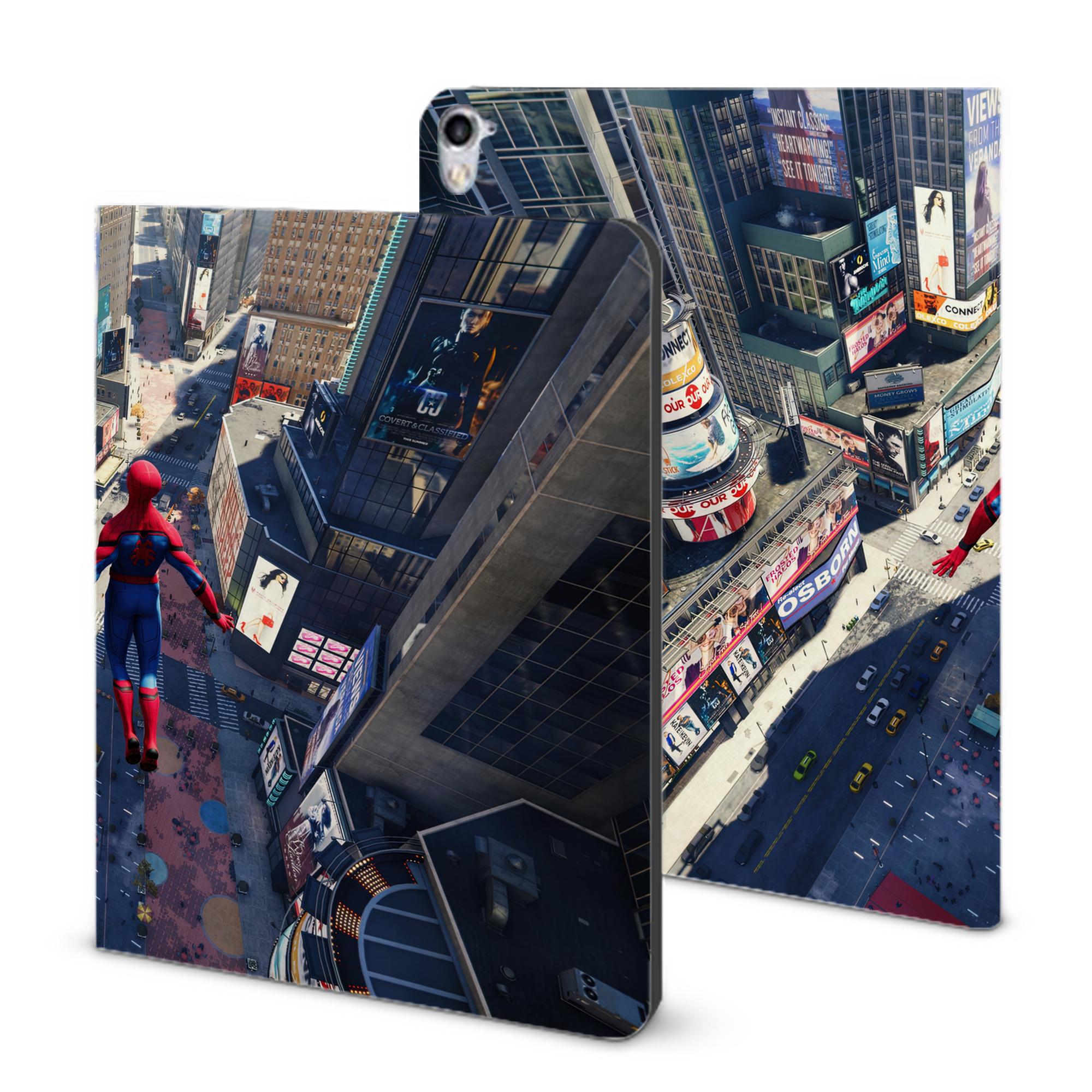 （画像用） Spider Man スパイダーマン IPad ケース ブック型 PUレザー TPU 耐衝撃 軽量 薄型 ペン収納なし 全面保護 IPad 各モデル対応